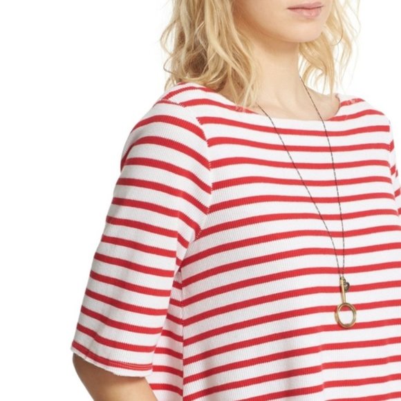 Free People Top Cannes Tee Red White Stripe Size S NWT - Picture 4 of 15